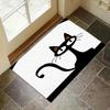 1pc Halloween Black Cat Print Kitchen Mat, Entrance Passage, Bedroom, Living Room Carpet Crystal Velvet Floor Mat