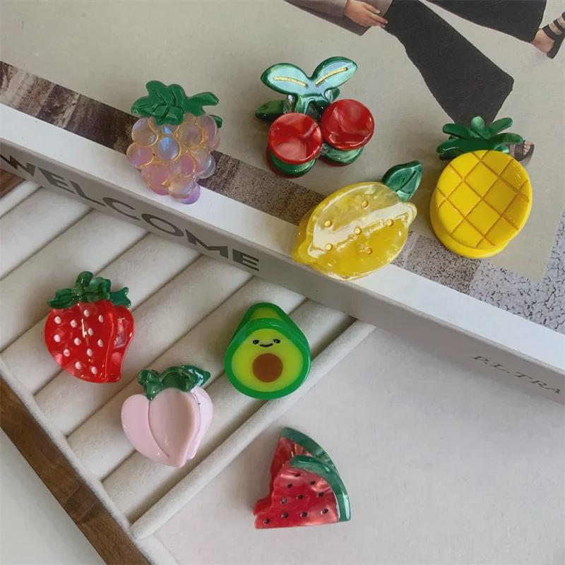 Корейская заколка для волос со свежими фруктами: Дизайн клубники, арбуза, вишни, лимона