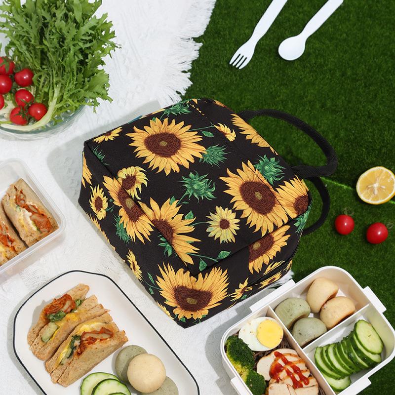 Digital Printed Pattern Insulated Bag Lunch Bag Handheld Aluminum Foil Ice Bag Lunch Storage Bento Bag Fresh-Keeping Bag