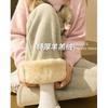 Super Thick Lamb Wool Sweatpants Women's Autumn and Winter Piled Thickened Cotton Pants High Waist Drape Straight Casual Sweatpants