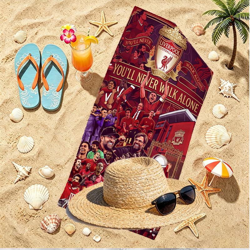 Liverpool Football Club Print Beach Towel, Versatile Lightweight Absorbent Beach Towel for Pool Surf Yoga Bathroom, Perfect Birthday Holiday Gift