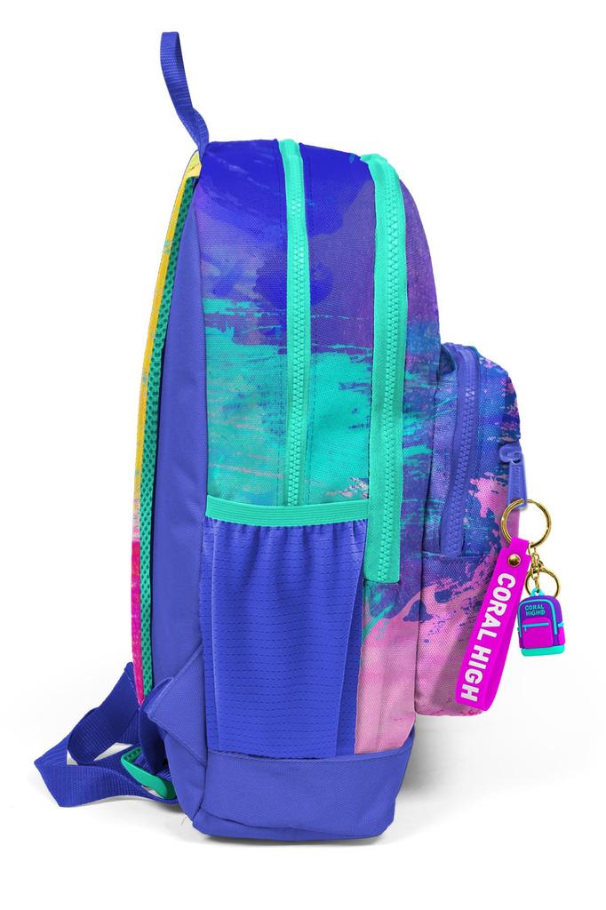 Школьный рюкзак с четырьмя отделениями Coral High Kids, красочный с рисунком аэрографа, 23738