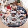 England National Football Team Round Area Rug,Carpet Rug for Living Room Bedroom Sofa Playroom Decor,Non-slip Floor Mat