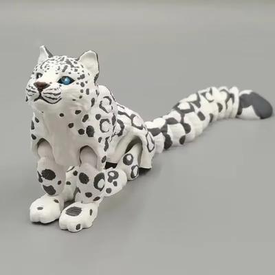 Фигурки снежного барса, напечатанные на 3D-принтере, Реалистичные фигурки диких животных, Модели животных, Украшение для дома и рабочего стола