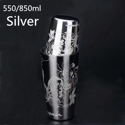 550ml/850ml Engraving Stainless Steel Cocktail Boston Bar Shaker Bar tool Barware