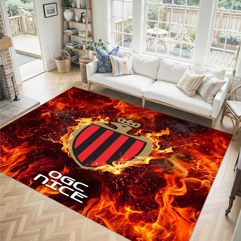 OGC Nice FC Дизайн Кристальный Велюровый Ковер Уютный Не?Нескользящий ковер с принтом для спальни, гостиной, прихожей