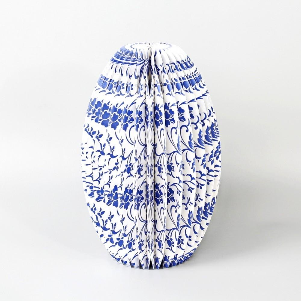 Floral Arrangement Blue-and-white Porcelain Paper Vase Handmade Tabletop Decor Home Decor