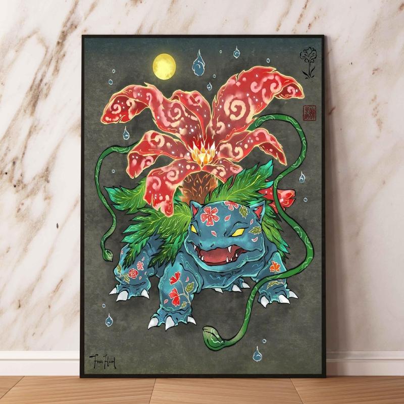 Lugia Ho-Oh Pokemon Unframed Canvas Painting Comic Themed Anime Wall Decor  Unique Collection Enhance Your Living Space