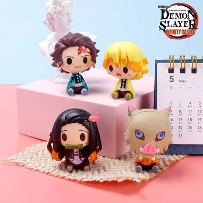 4 шт./набор Demon Slayer Kamado Tanjirou Nezuko Фигурки Игрушки Q Версия Kimetsu No Yaiba Agatsuma Zenitsu Экшн-фигурка Модель Куклы