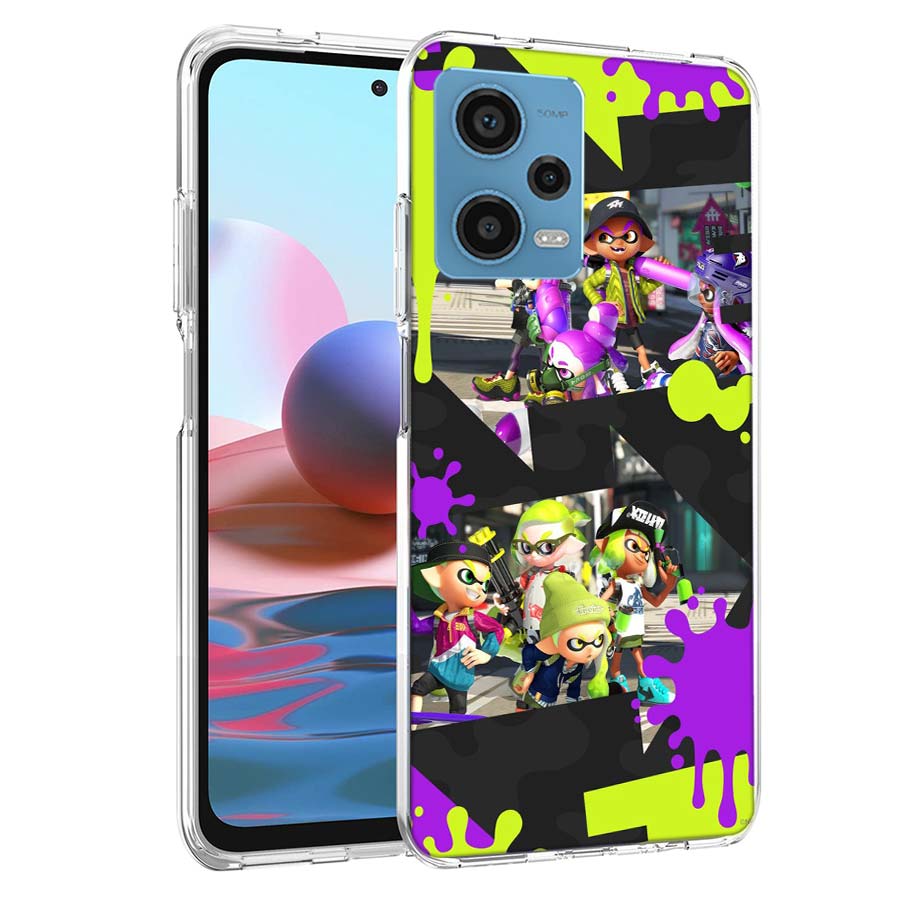 Игровой чехол для телефона S-Splatoons для Redmi Note 13 12 14 15 Pro Plus 13R 11 11T 11E 11S 10 Pro 10S 9 9S Прозрачный ТПУ Чехол Cas