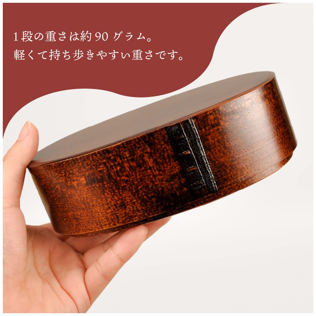 Бенто-бокс Sakai Sangyo Kiso Hinoki Koban Menpa (Один ярус) 400 мл Натуральное лакированное Сделано в Японии