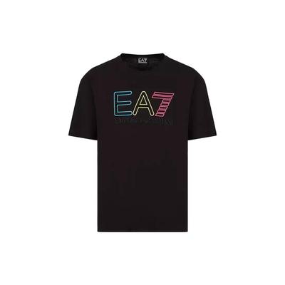 Emporio Armani Унисекс футболка с коротким рукавом и принтом логотипа-буквы EA7, черный 3RUT02-PJ02Z-1200