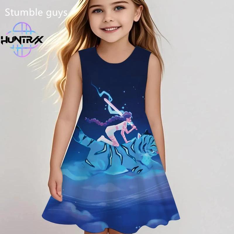 Детская модная одежда с принтами Повседневные универсальные платья для девочек