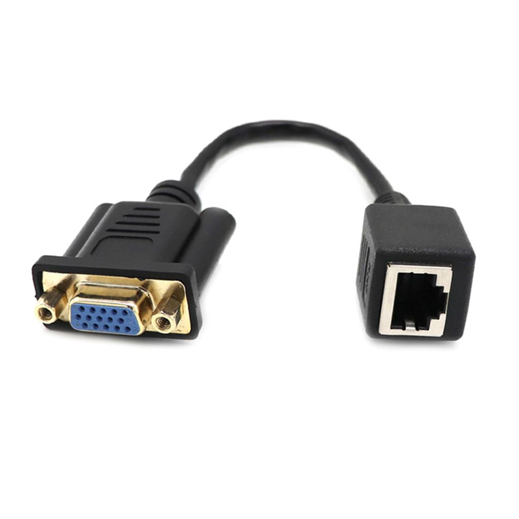 Адаптеры VGA на RJ45 Шнур 15 см Конвертеры порта Ethernet VGA на RJ45 Проводная передача сигнала VGA через сетевой кабель