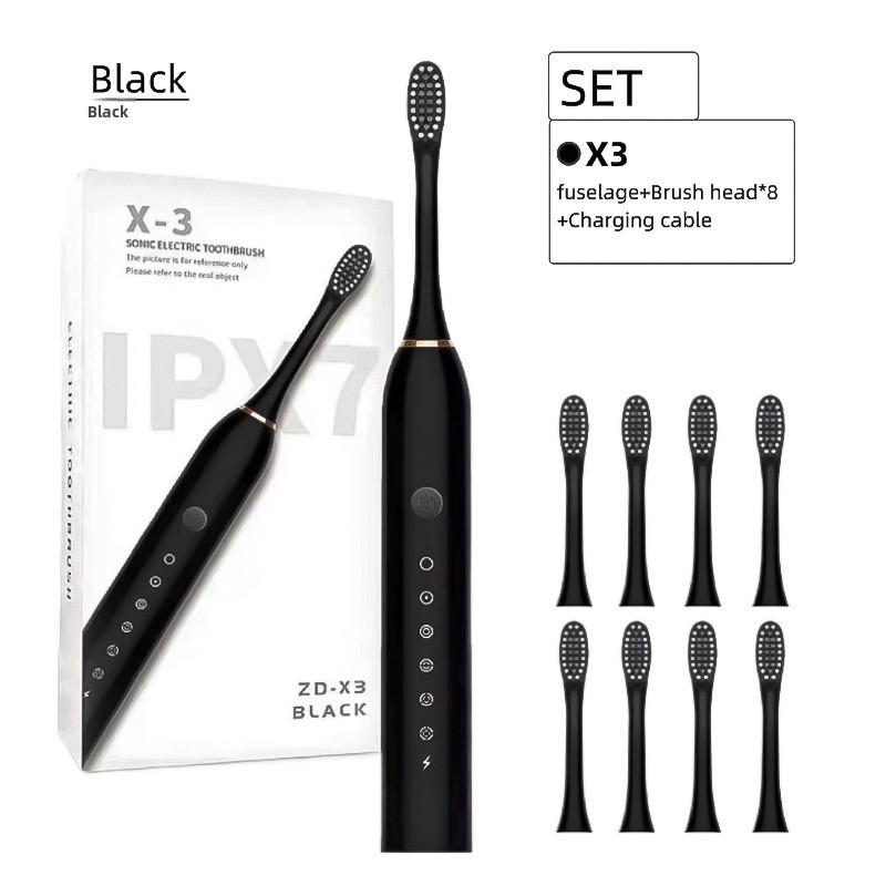 Электрическая зубная щетка, Перезаряжаемая модель, Универсальная щетка с мягкой щетиной для взрослых и детей, Портативный дорожный набор для домашнего использования, Зубная щетка.