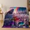 3D Cobblestone  Soft Stone Pebble Flannel Blanket Soft Warm Blanket for Bedroom Living Room Bed Travel Camping Picnic Gift