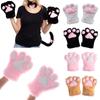 1PC Cartoon Thick Fluffy Plush Animal Anime Children Cartoons Girl Cat Paw Gloves Mittens Bears