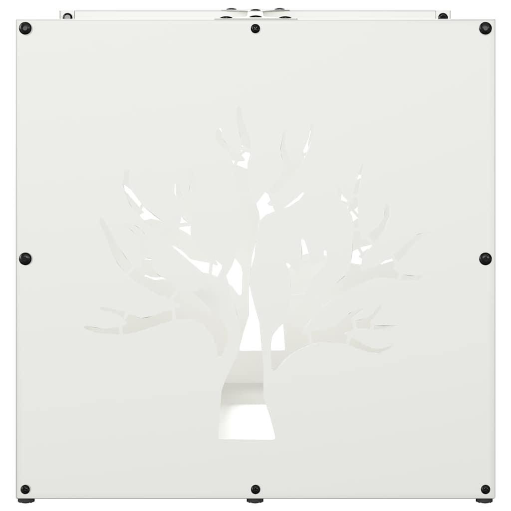 Firewood Rack White 40 x 40 x 40 cm Cold Rolled Steel