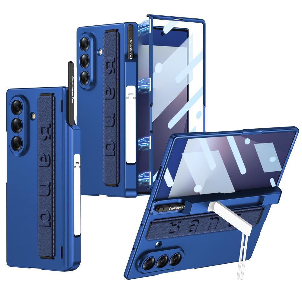 Подходит для чехла для мобильного телефона Samsung Z Fold7, эластичный браслет, боковая сумка, подставка, простой защитный чехол, вал, ультратонкий матовый