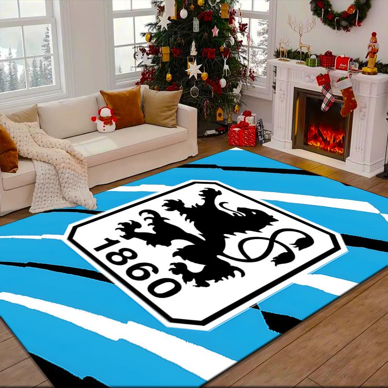 1PC Mun-chen Lion Emblem Rug Game Carpet, Floor Mat for Bedroom Living Room Entryway Rug, Home Decor Idea Gift for Christmas birthday