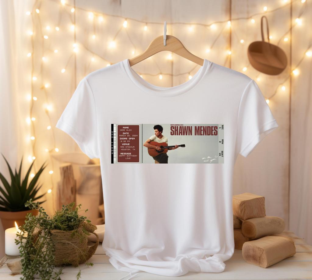 Тур On The Road Again 2025 Футболка Новинка Модная Повседневная Свободного Кроя С Коротким Рукавом Круглый Вырез Высокое Качество Уличная Одежда Шон Мендес