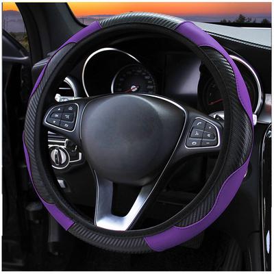 Новый универсальный чехол на руль автомобиля из углеродного волокна, нескользящий чехол из искусственной кожи, автомобильные аксессуары