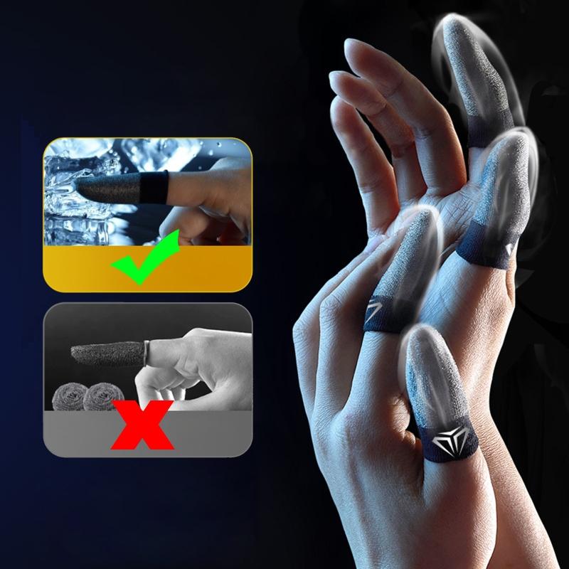 2 Pcs Mobile Game Fingertip Gloves Sweatproof Anti-slip Touch Screen Finger Sleeve Breathable Gaming Fingertip Cover For Gamer 5