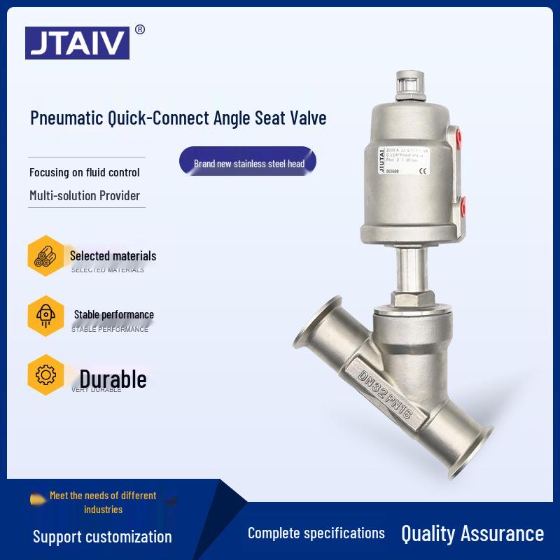 304 Stainless Steel Pneumatic Quick-Connect Angle Seat Valve for Steam and Clamp Applications