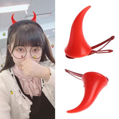Festival Headdress Devil Hair Barrettes Ghost Hat Red Horns Ears Hairpin Halloween Hair Clips