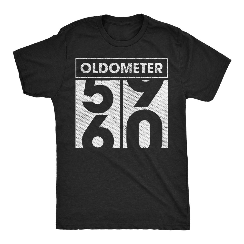 Unisexs Funny T Shirt Oldometer 59 To 60 Sarcastic Birthday Graphic Novelty Cotton Tshirt Vintage Fashion Casual Simple Streetwear