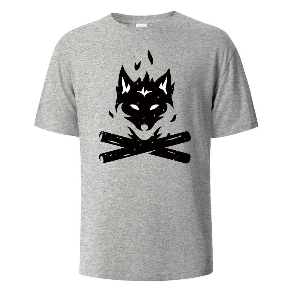 Футболка с принтом Black Fox Streetwear для мужчин, 100% хлопок, летние дышащие топы с короткими рукавами, футболки большого размера с круглым вырезом