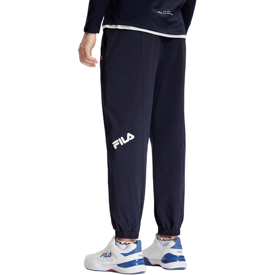 Fila Официальные мужские тканые длинные брюки 2024 Весна Новые базовые простые фитнес спортивные трикотажные зауженные брюки мужские низы королевский синий A11M413801FNV