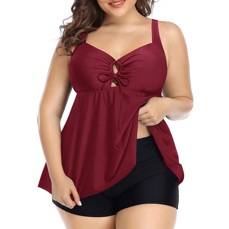 Summer Bikini Tankini Swimsuits Women One Piece Swimsuit Plus Size Sexy Halter Skirt Shorts Female Bathing Suit Beachwear