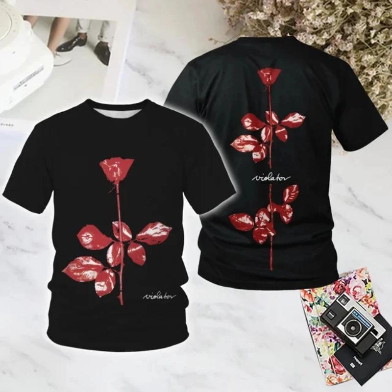 Популярная Рок-футболка Depeche Mode с 3D-печатью Летняя Новая Мужская Женская Хип-хоп Тренд Короткий Рукав Свободная Повседневная Оверсайз Y2k Топ