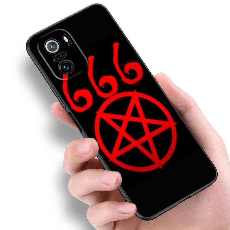 Pentagram 666 Demonic Satanic Black Silicone Phone Case For Xiaomi POCO X3 X4 NFC F5 M3 M4 M6 X5 X6 Pro F3 F4 GT 5G C55 C65 M5