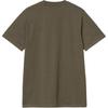 Carhartt WIP Мужская футболка с коротким рукавом и круглым вырезом с буквенным принтом, топ, оливково-зеленый I031047-2QH-XX