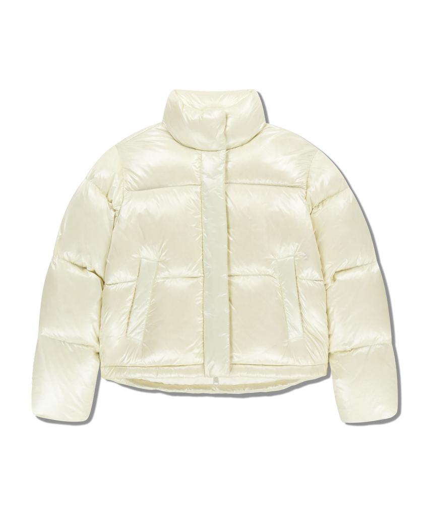 Marith + Franois Girbaud W Glossy Crop Down Jacket Ivory
