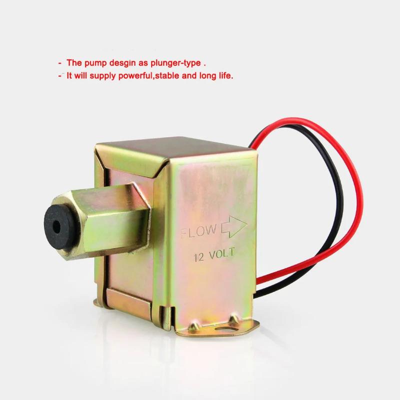 12V Inline Fuel Pump Electric 2 54PSI Low Pressure Compatible with Gas and Diesel Engines Copper Core Iron Shell Design