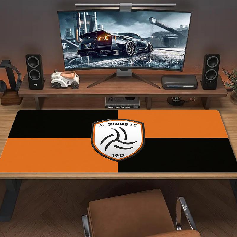 Коврик для мыши Al Shabab FC Кружевной Однотонный Большой Игровой Коврик для Стола Нескользящий Коврик для Ноутбука Планшета XXL Коврик для Мини-ПК С Заблокированным Краем