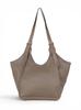 Vera Pelle Italian Leather Handbag - Two-Compartment Shopper | Natural Leather | Taupe