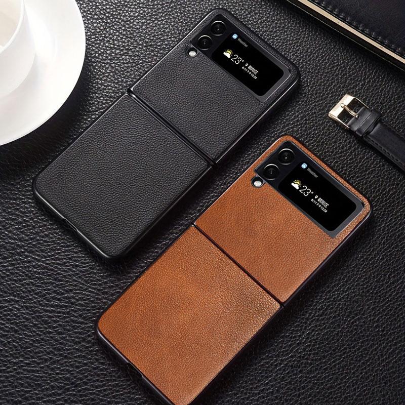 Модный деловой чехол для телефона Samsung Galaxy Z Flip 8 6 5 3 4 Flip7 FE из искусственной кожи с текстурой личи, ударопрочный