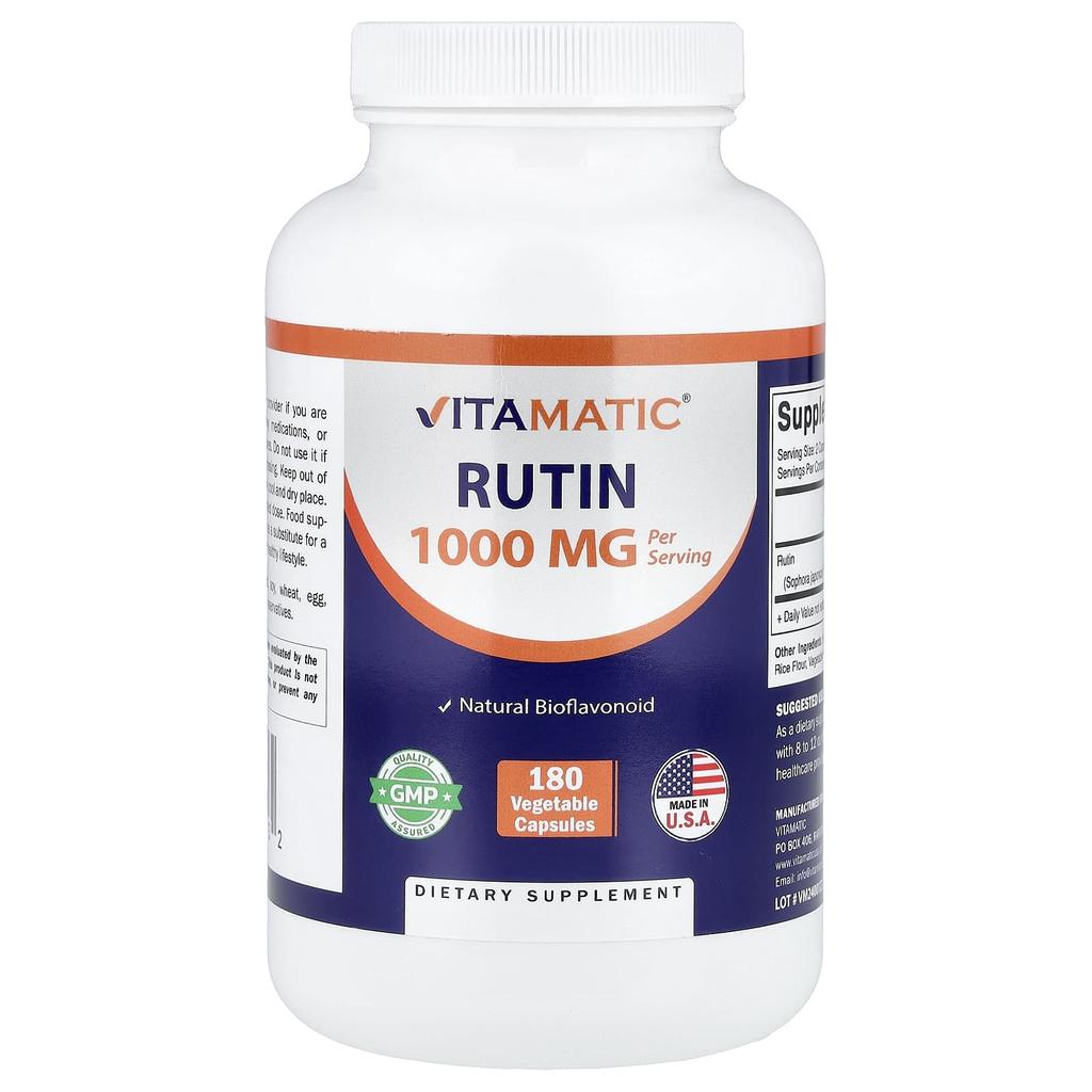 Vitamatic Rutin, Veggie Capsules, 180 Capsules (500mg Per Capsule)