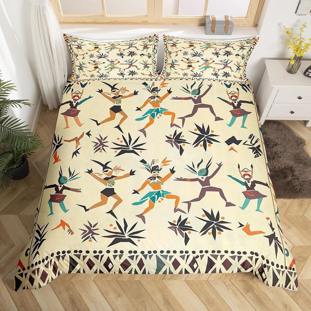 Ancient Egyptian Art Duvet Set Soft and Breathable Digital Printing Bedding Set