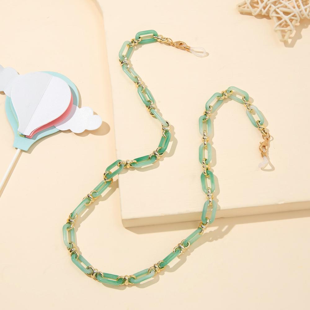 Ожерелье Нескользящая акриловая смола Цепочка для очков Шейный ремешок Шейный ободок Металлическая цепочка Шнурок для очков