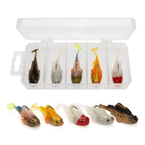 5 шт. 6 см/10,5 г приманка для прыгающей рыбы с вращающимся лезвием, крючком без водорослей, лопастным хвостом, искусственная приманка для соленой воды, пресноводного судака, окуня, рыболовные принадлежности