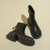 Thick Bottom Boots Female British Style Chelsea Boots Black Round Head Heightening Thin Thin Boots