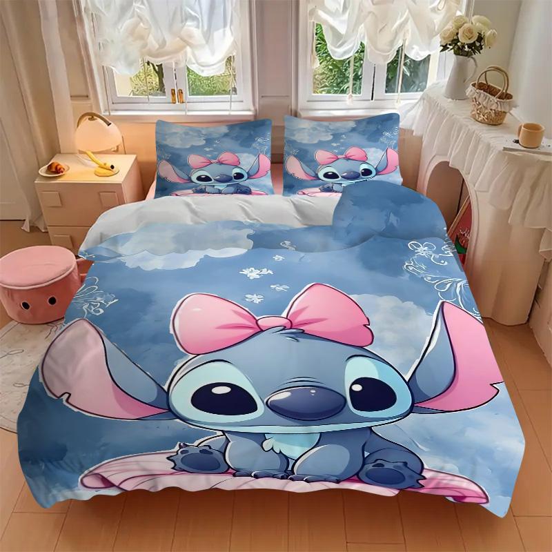 Stitch Dreams Clouds Print 3Pcs Bedding Setduvet Cover With 2 Bedropillowcase Home Birthday Gift