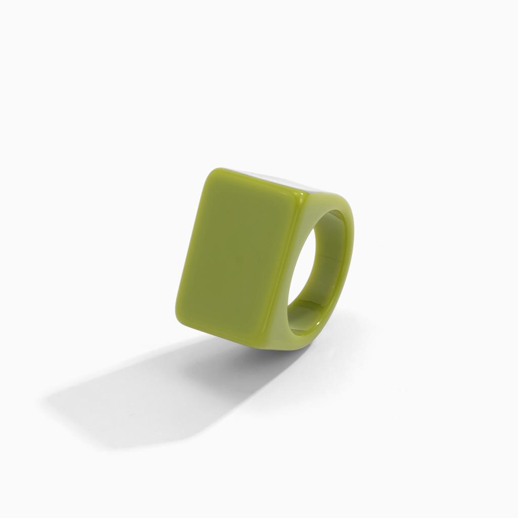 Аксессуары, персонализированное пасторальное цветное квадратное кольцо женское, милый и крутой стиль интернет-знаменитости для отпуска, геометрические украшения