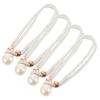 4Pcs Curtain Tiebacks High Density Woven Elegant Pearl Beads Window Curtain Ropes Luxury Drapes Holdbacks Straps