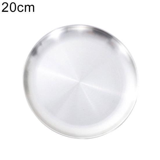 Cleaner Products Stainless Steel Matte Round Dining Plate Tableware Dessert Pizza Dish Fruit Tray